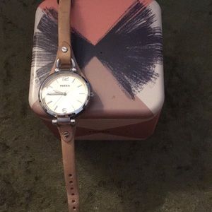 Classic Fossil Leather Watch